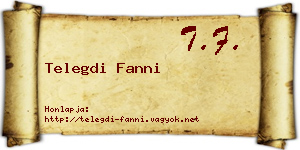 Telegdi Fanni névjegykártya